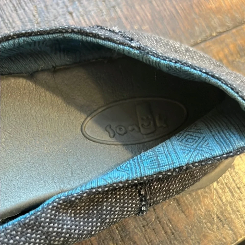 Sanuk Black and Gray Espadrilles Casual Slip-On Shoes